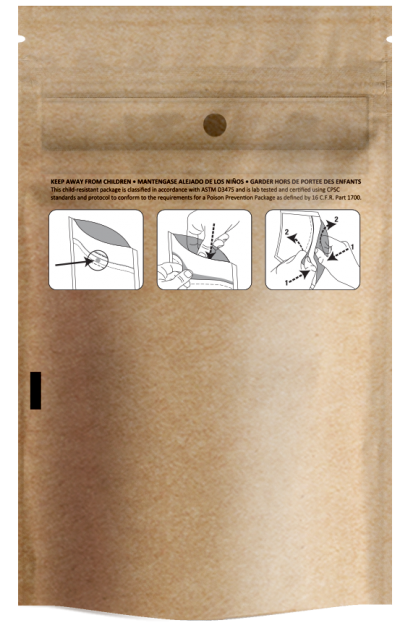 3.62 x 5.86" Kraft Child Resistant Bags