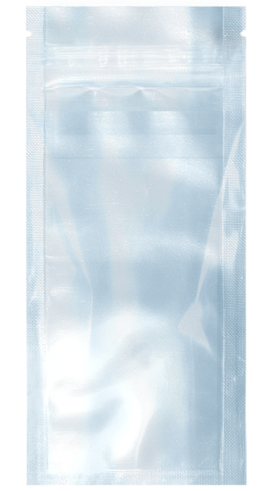 3.00 x 7.20" White/Clear Child Resistant Bags (Back)