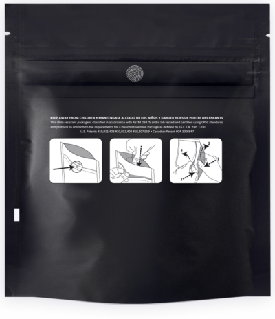 4.50 x 4.98" Black Child Resistant Bags