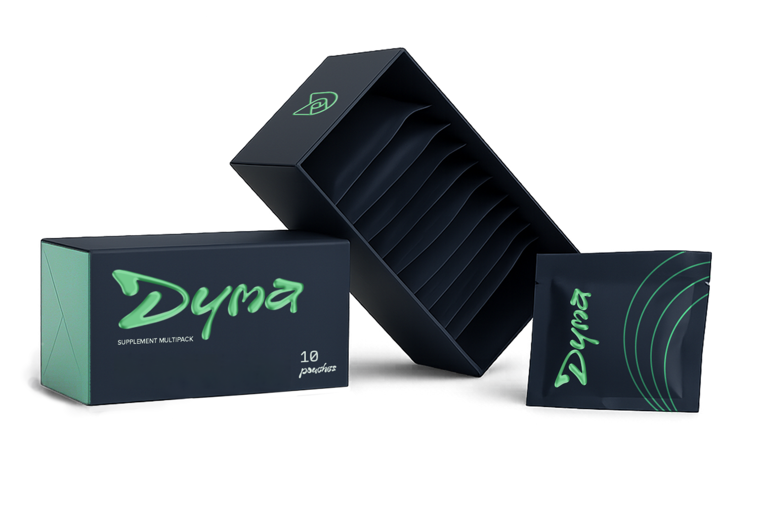Daily supplement packs packaged in small SecureSack flexible packaging and enclosed in a SlideSafe box by Dymapak