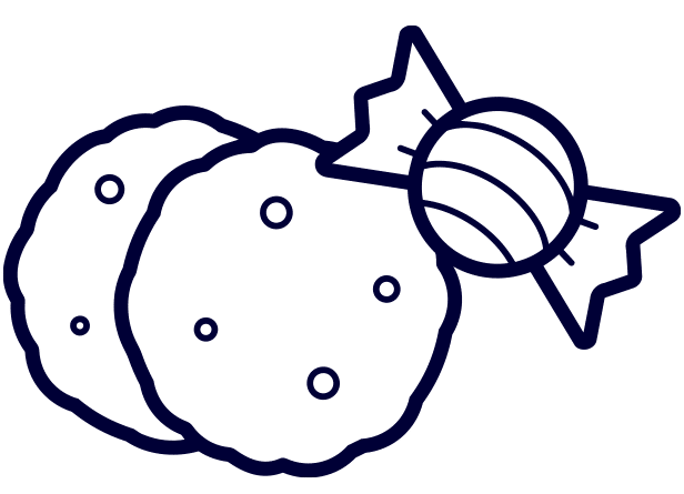 Cookies and candy edibles icon